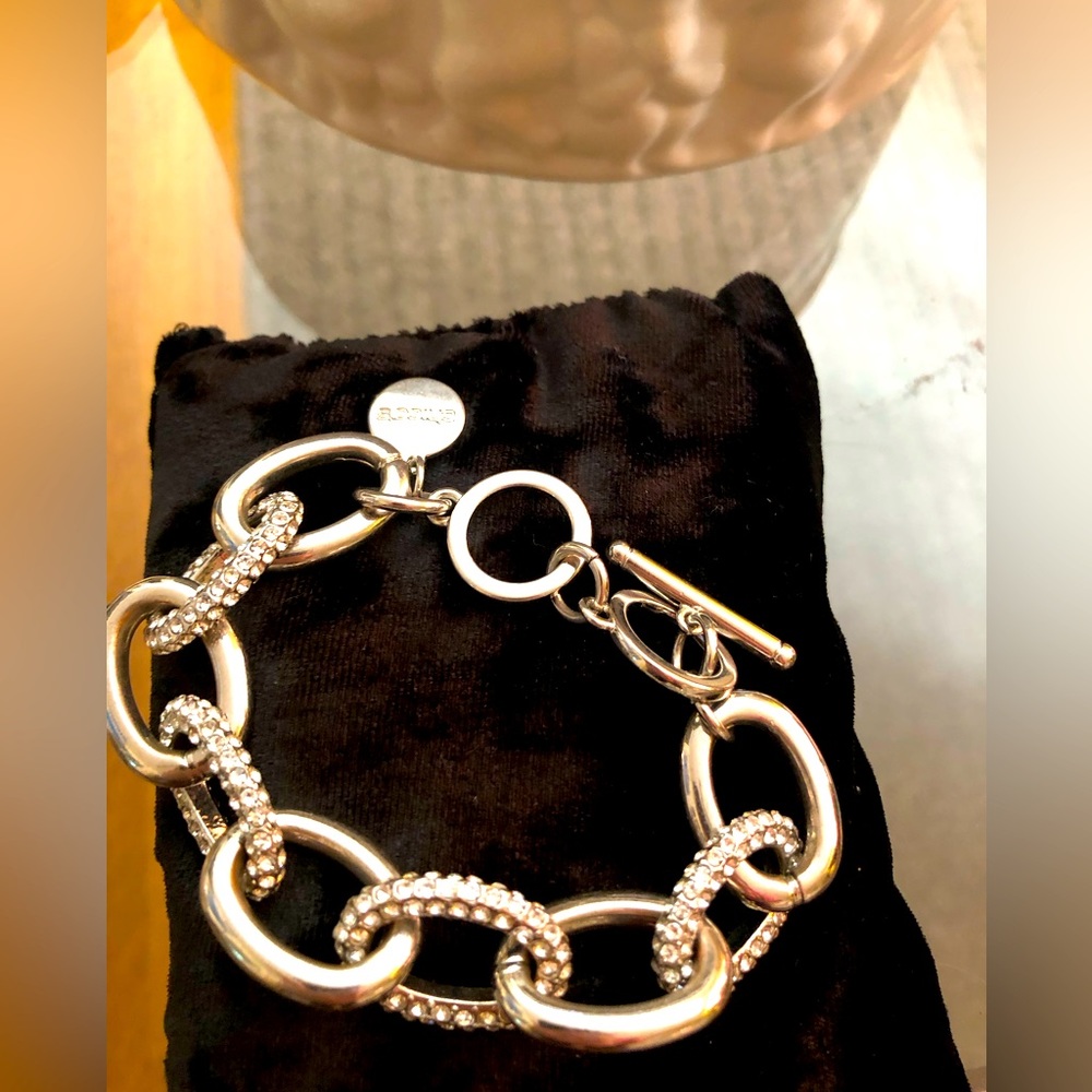 Chicos Silver colored chain bracelet with toggle clasp in Excellent condition.